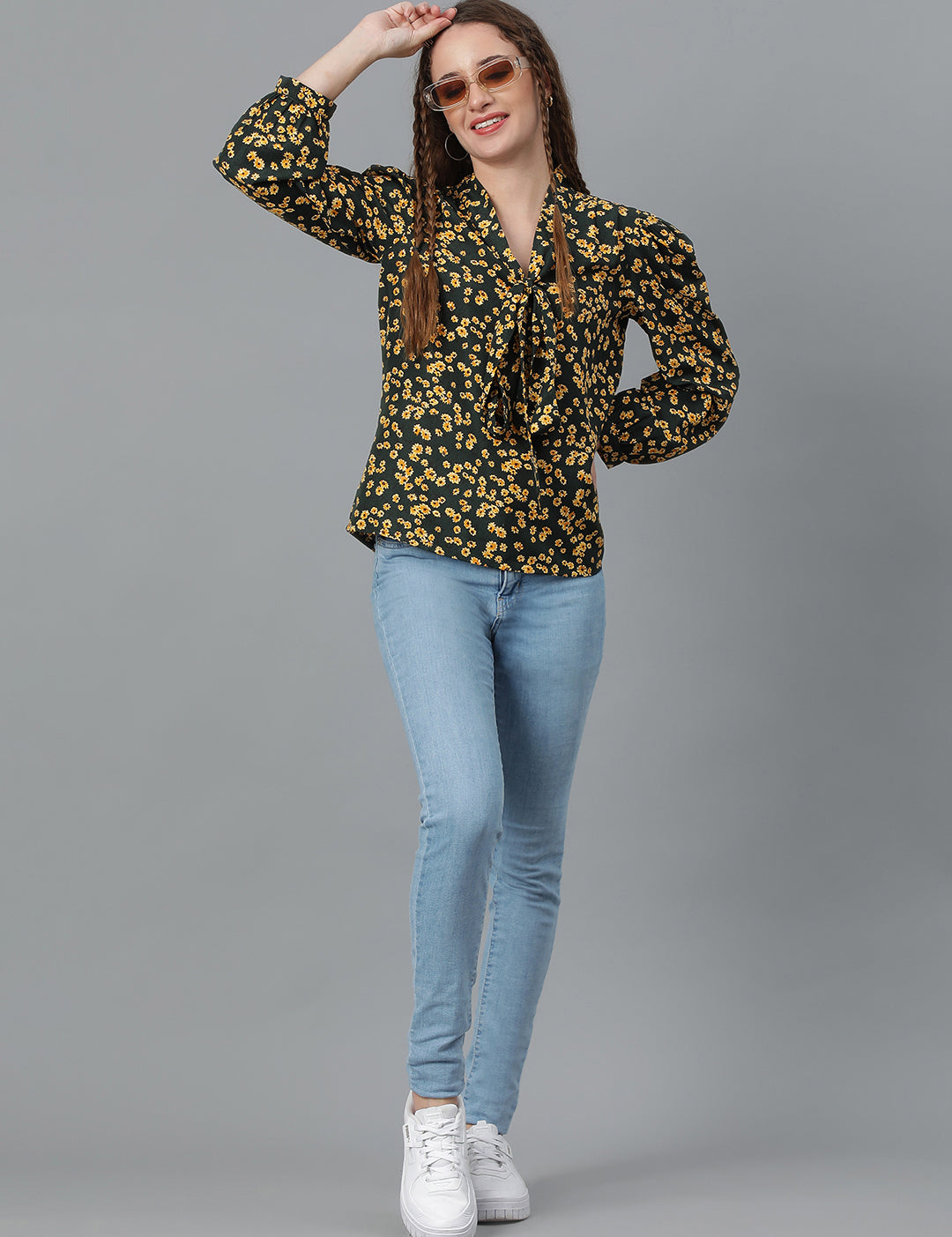 KOTTY Womens Satin Full Sleeves Solid Top