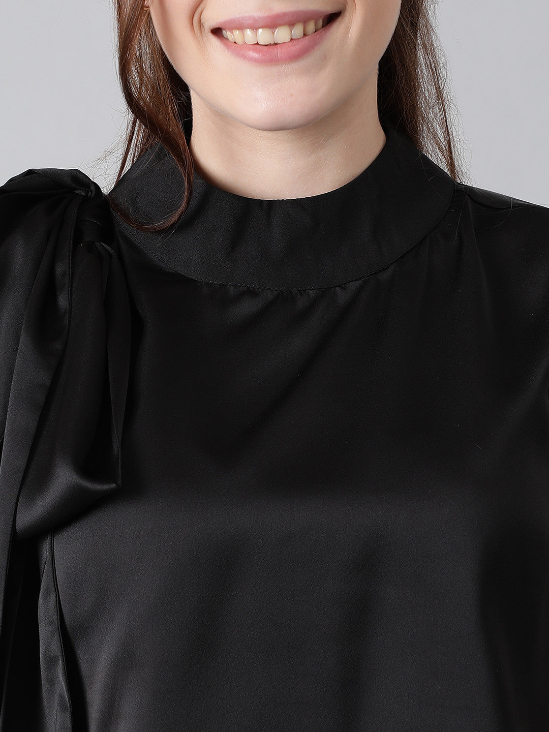 KOTTY Casual Solid Women Black Top 