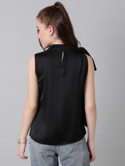 KOTTY Casual Solid Women Black Top 