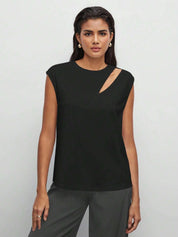 KOTTY Casual Solid Women Black Top 