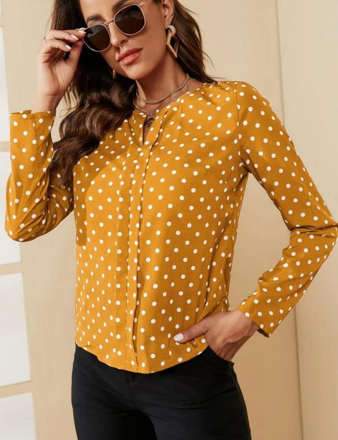KOTTY Casual Printed Women Yellow, White Top 