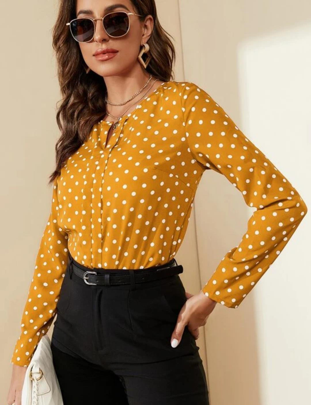 KOTTY Casual Printed Women Yellow, White Top 