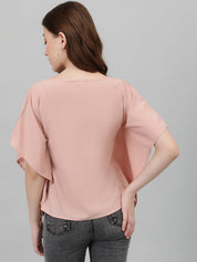 KOTTY Casual Solid Women Orange Top 