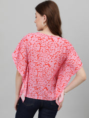 KOTTY Casual Printed Women Pink Top 