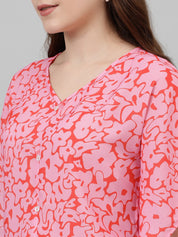KOTTY Casual Printed Women Pink Top 