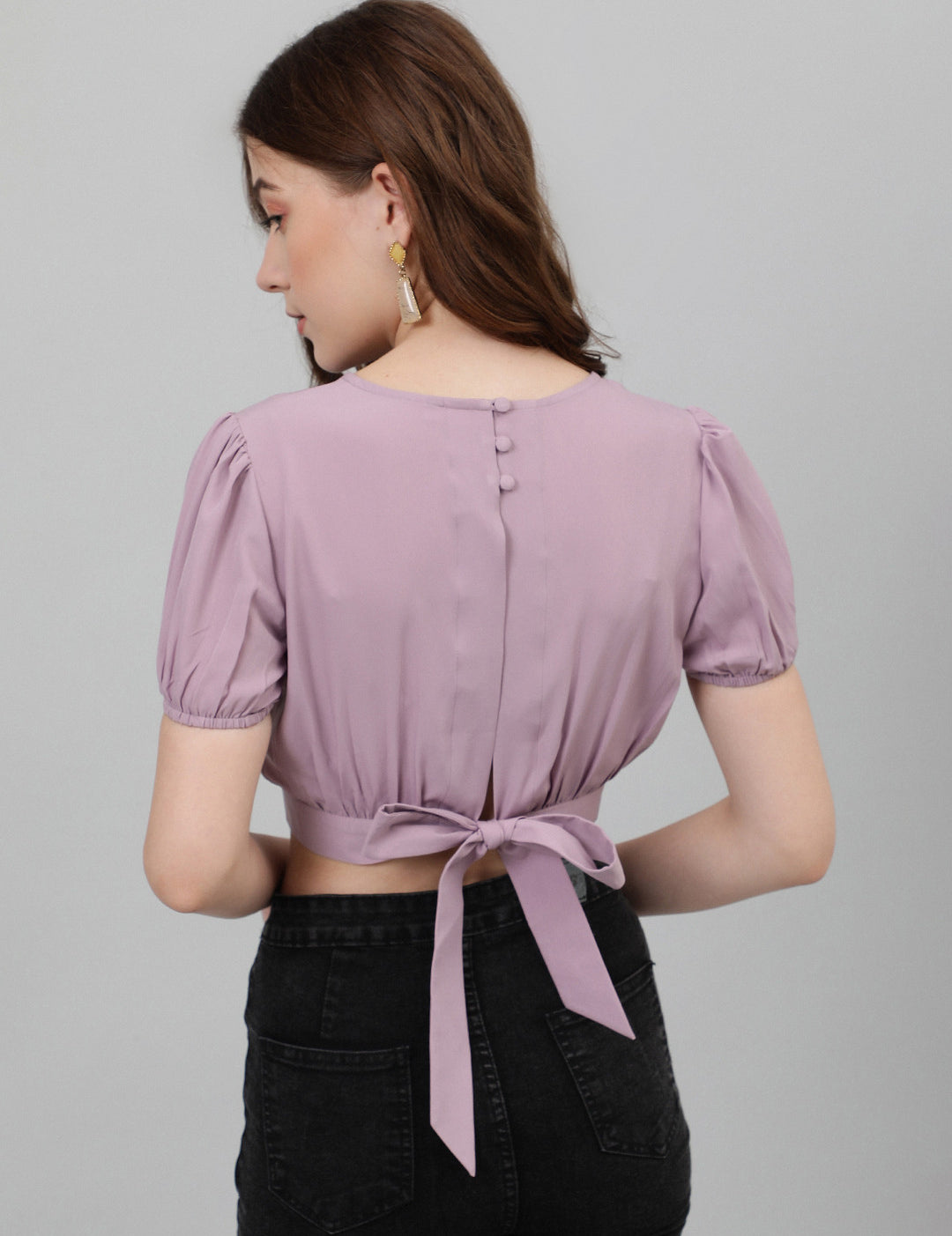 KOTTY Casual Solid Women Purple Top 