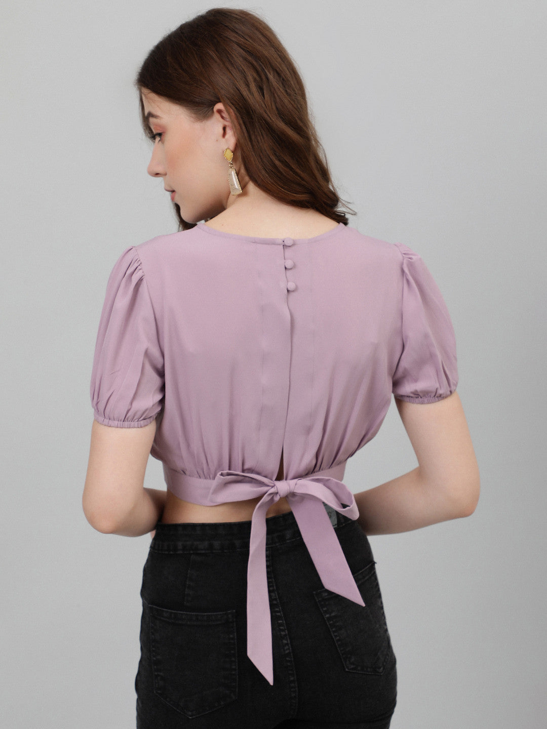 KOTTY Casual Solid Women Purple Top 