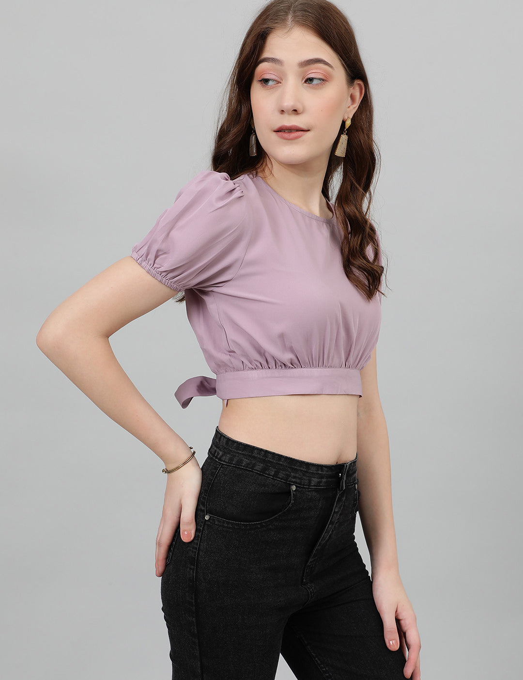 KOTTY Casual Solid Women Purple Top 