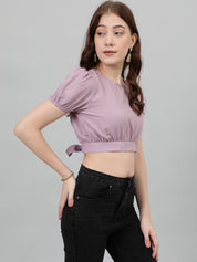 KOTTY Casual Solid Women Purple Top 
