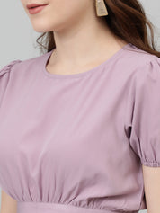KOTTY Casual Solid Women Purple Top 