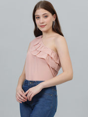 KOTTY Casual Solid Women Pink Top 
