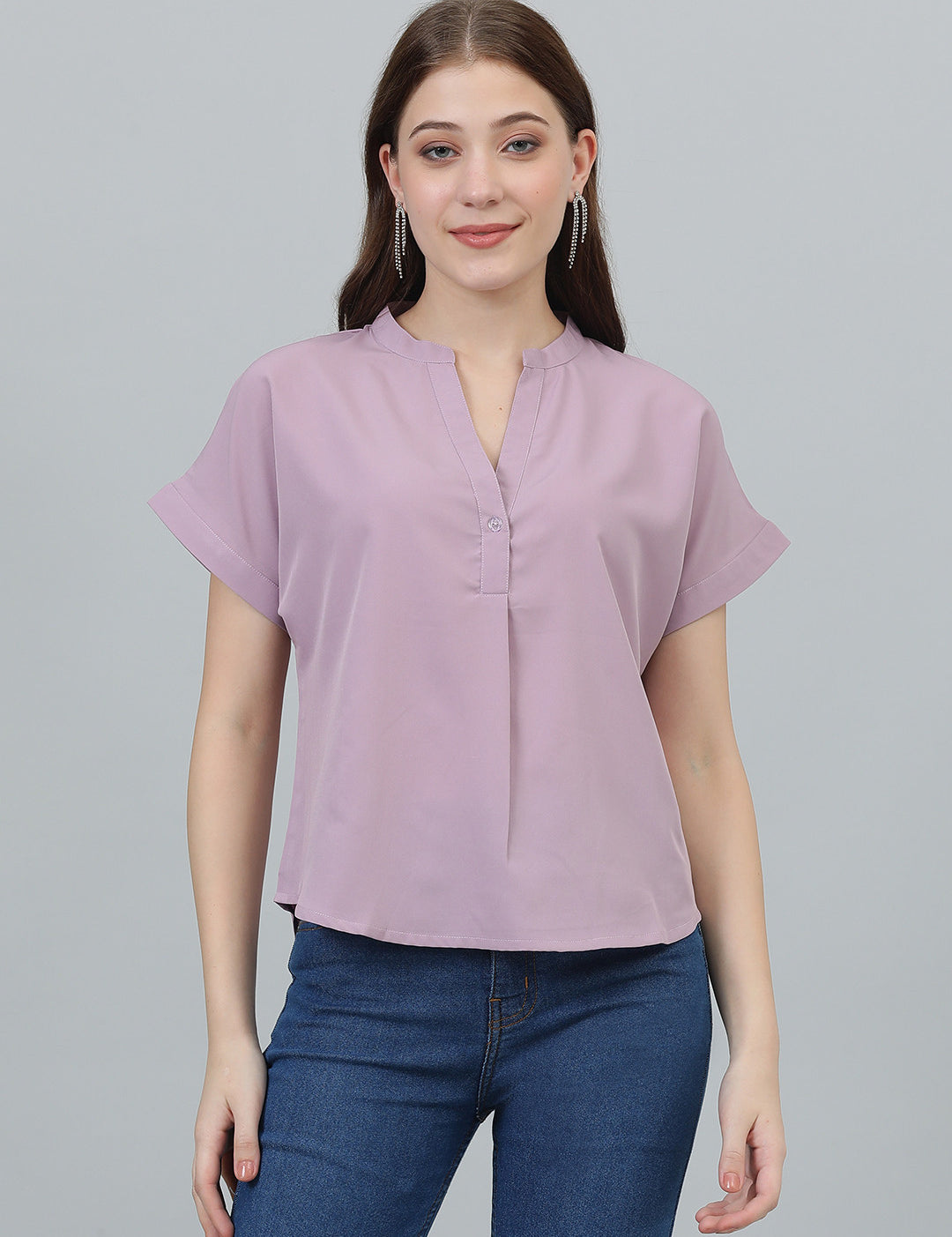 KOTTY Casual Solid Women Purple Top 