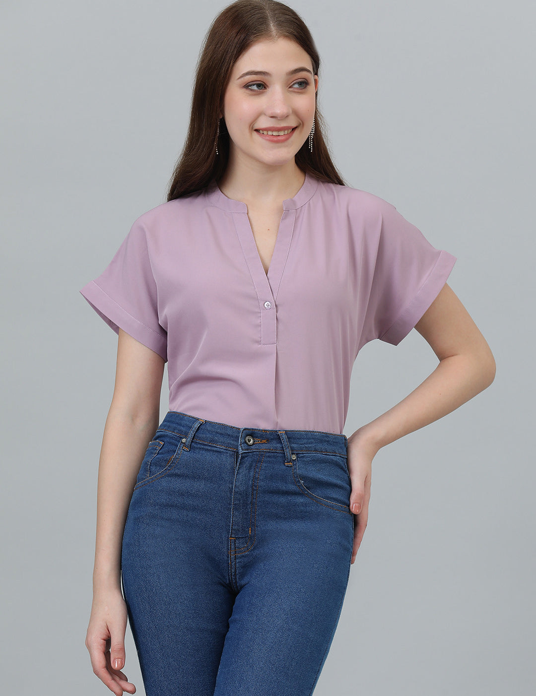 KOTTY Casual Solid Women Purple Top 