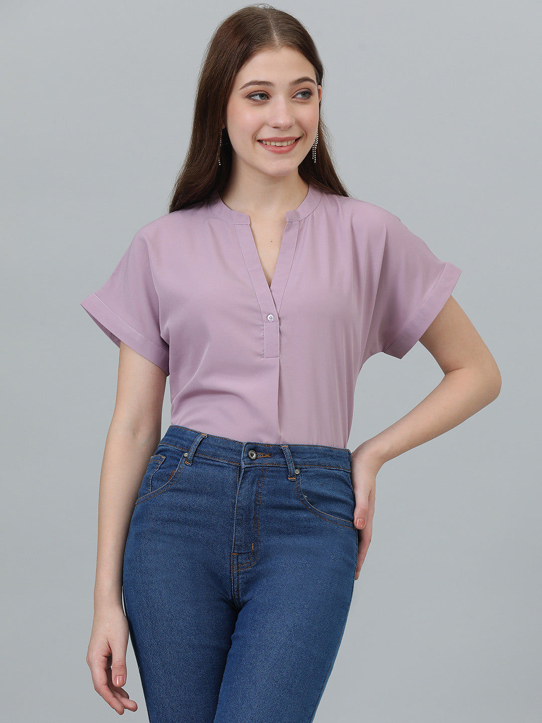 KOTTY Casual Solid Women Purple Top 