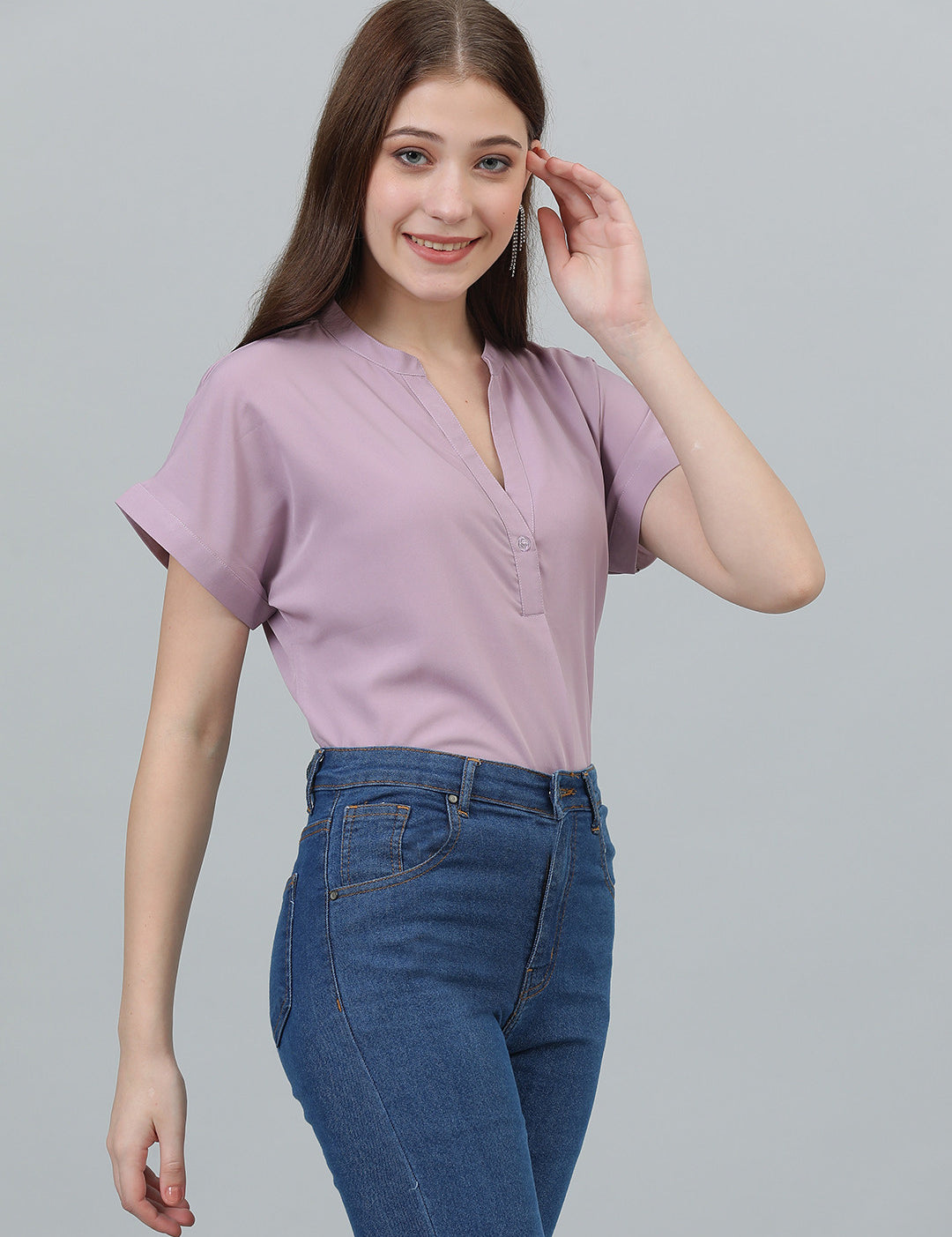 KOTTY Casual Solid Women Purple Top 