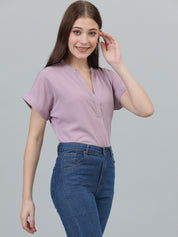 KOTTY Casual Solid Women Purple Top 