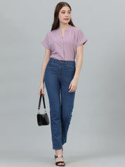 KOTTY Casual Solid Women Purple Top 