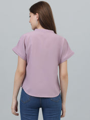 KOTTY Casual Solid Women Purple Top 