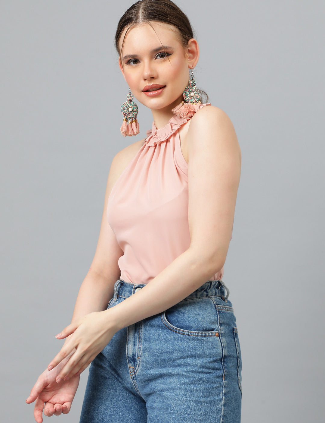 KOTTY Casual Solid Women Pink Top 