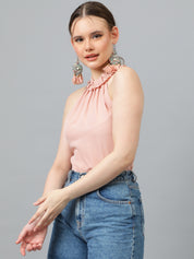 KOTTY Casual Solid Women Pink Top 