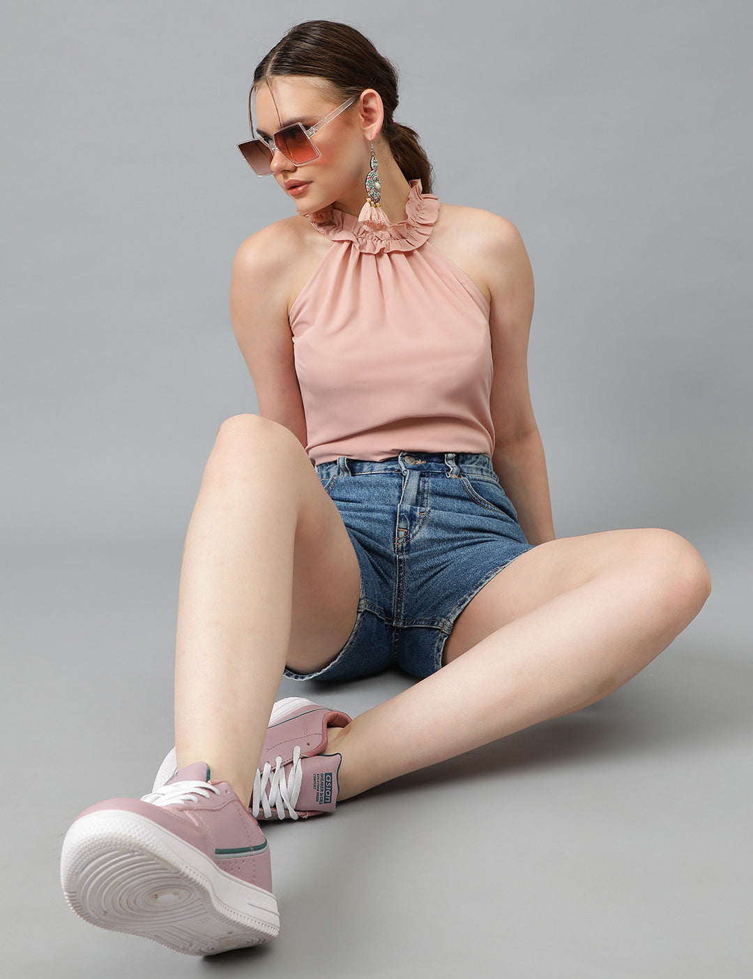 KOTTY Casual Solid Women Pink Top 