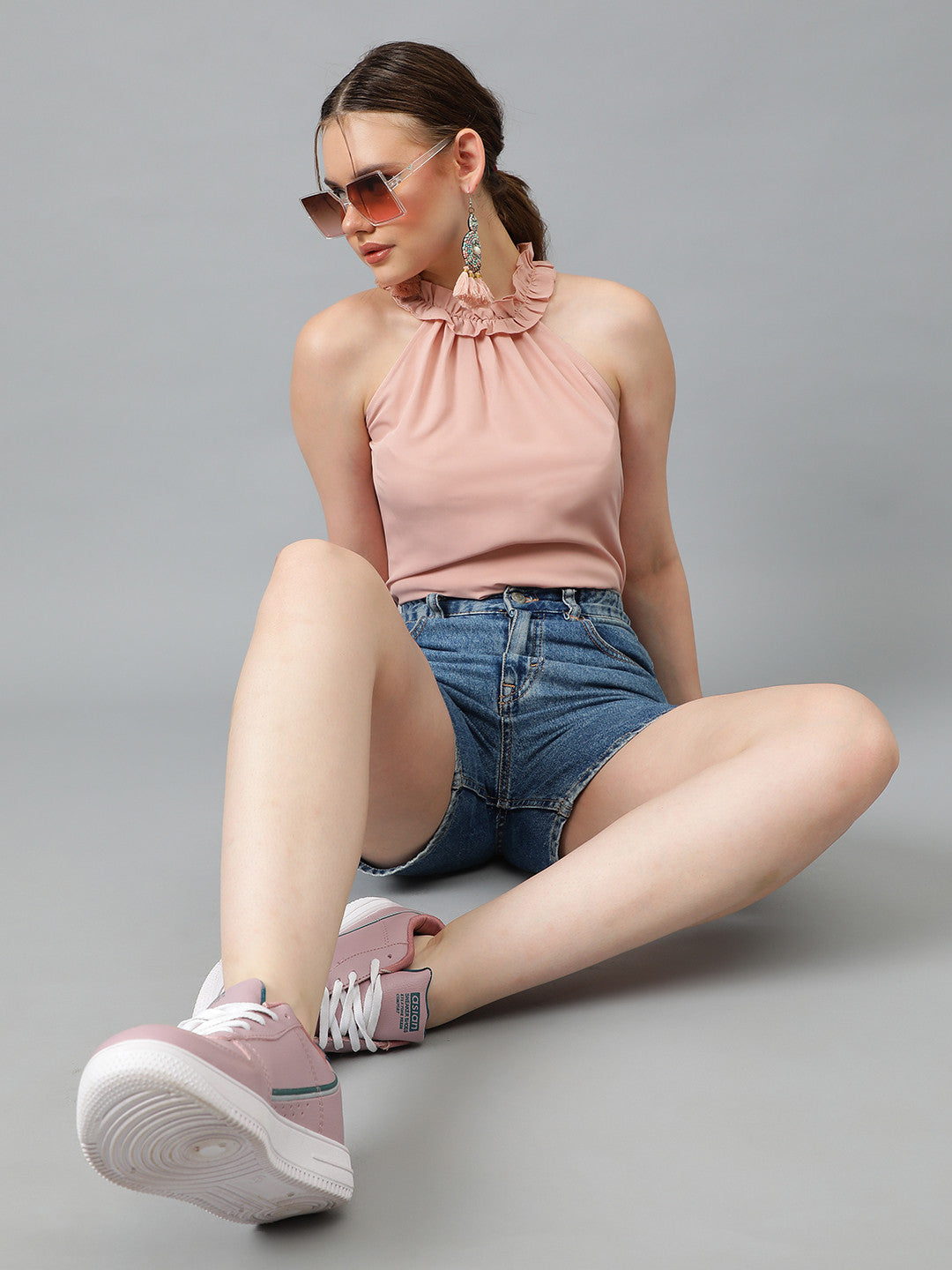 KOTTY Casual Solid Women Pink Top 