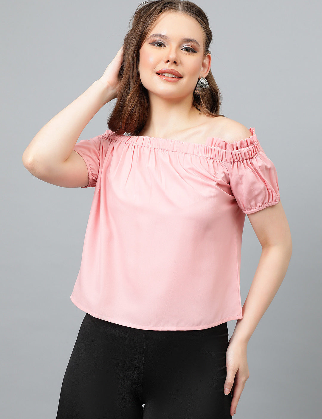 KOTTY Casual Solid Women Pink Top 