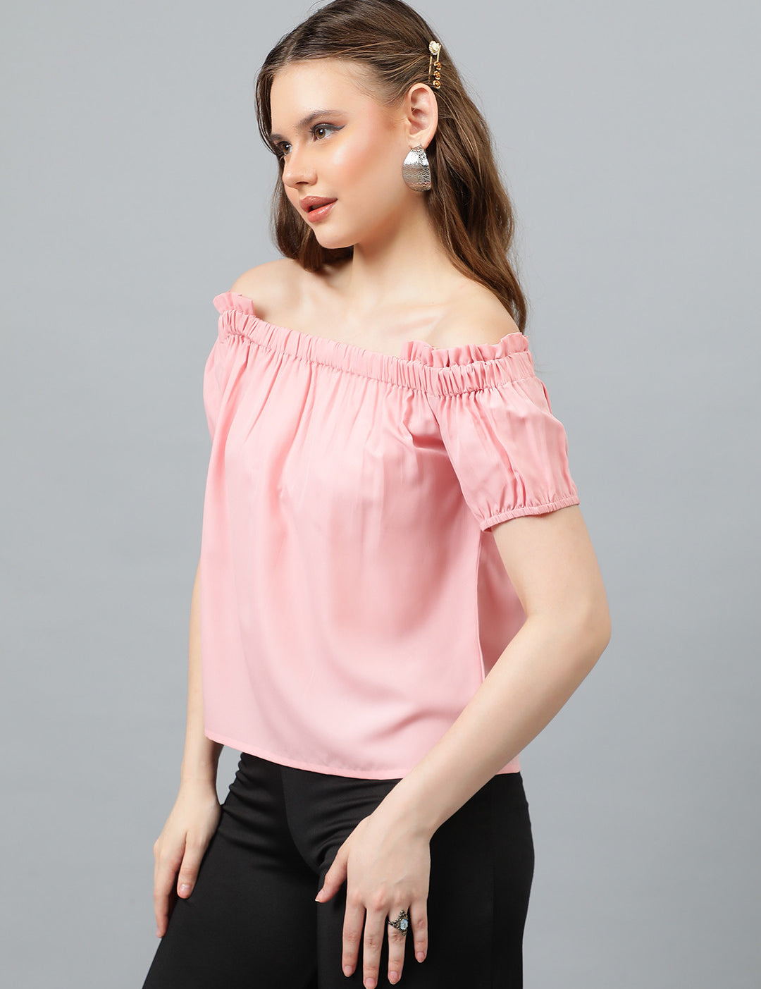 KOTTY Casual Solid Women Pink Top 