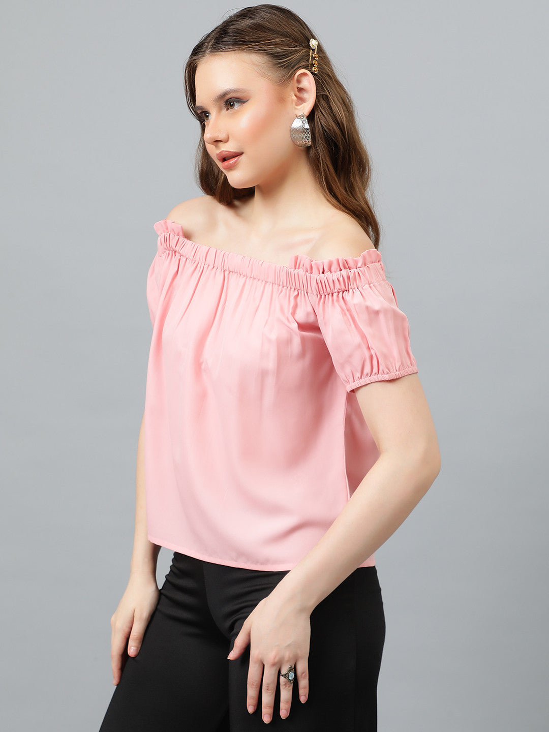KOTTY Casual Solid Women Pink Top 