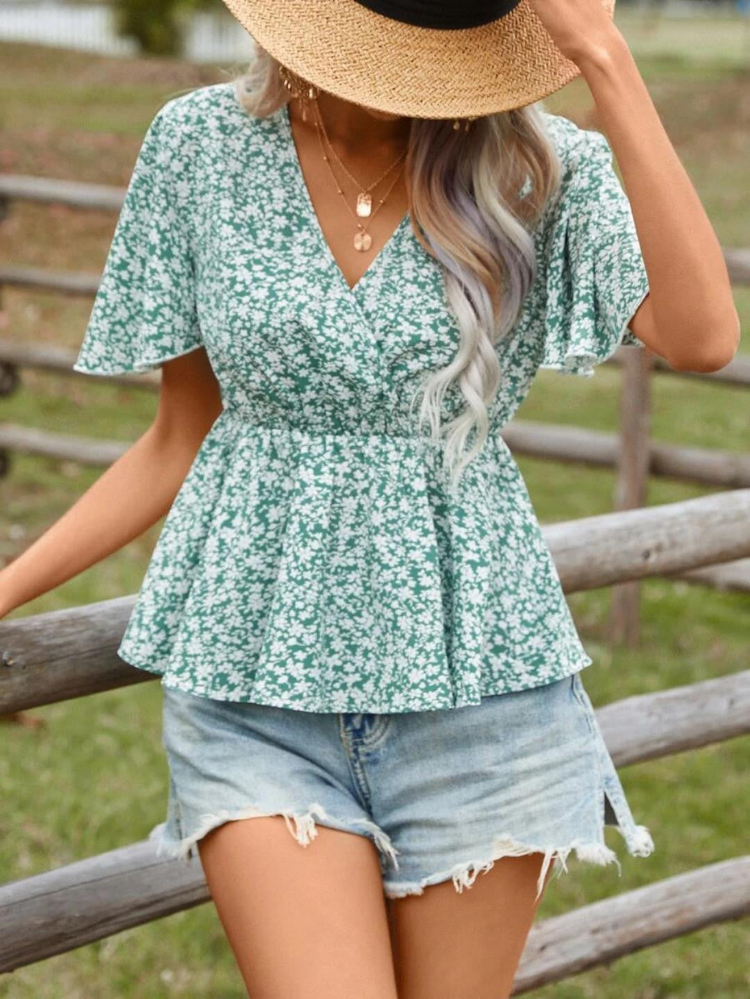 KOTTY Casual Printed Women Green, White Top 