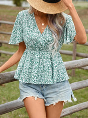 KOTTY Casual Printed Women Green, White Top 