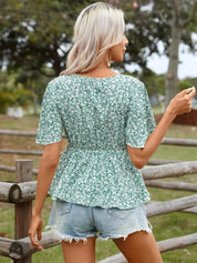 KOTTY Casual Printed Women Green, White Top 
