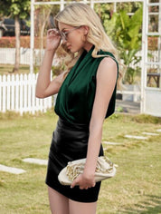 KOTTY Party Solid Women Green Top 