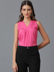 KOTTY Casual Solid Women Pink Top 