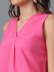 KOTTY Casual Solid Women Pink Top 