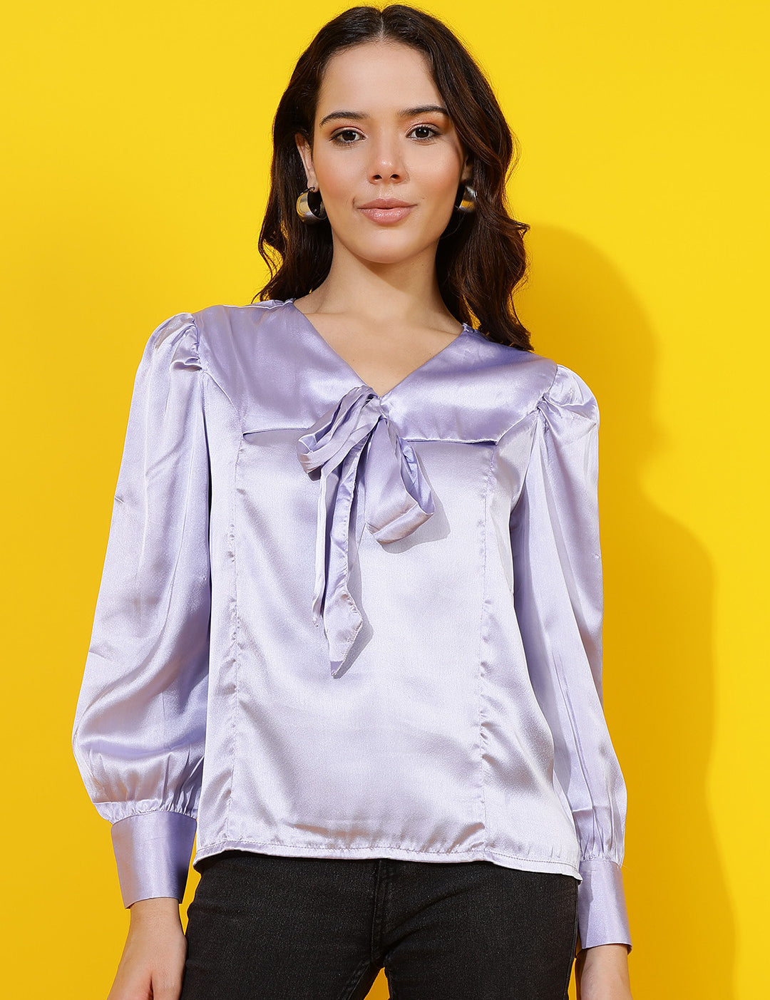 KOTTY Casual Solid Women Purple Top 