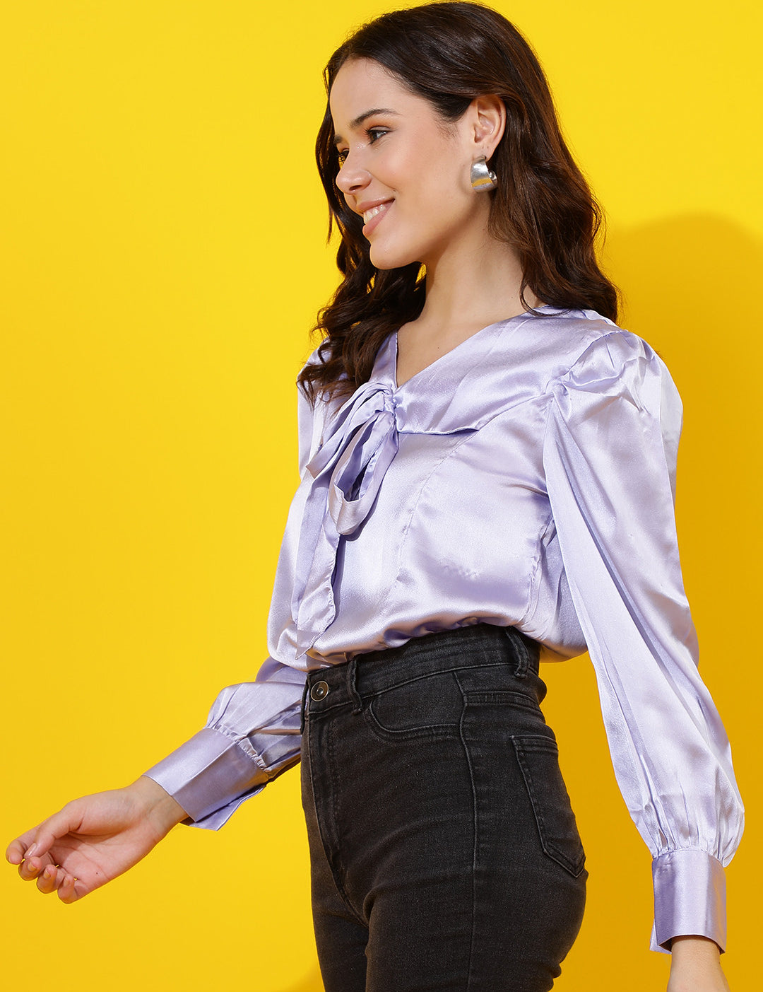 KOTTY Casual Solid Women Purple Top 