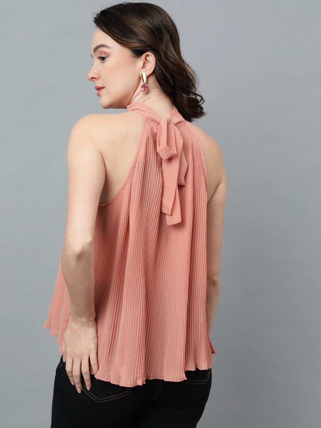 KOTTY Casual Self Design Women Pink Top 