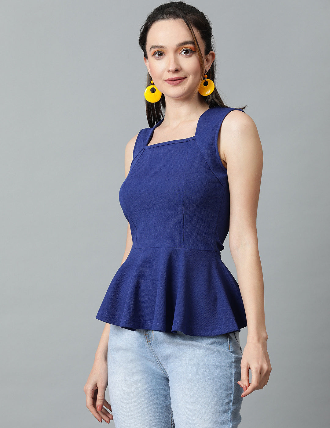 KOTTY Casual Solid Women Blue Top 