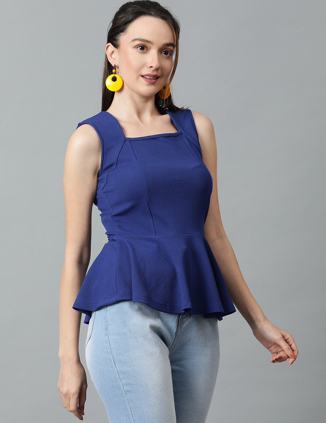 KOTTY Casual Solid Women Blue Top 