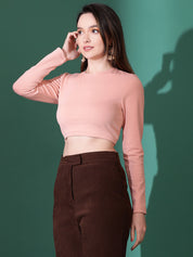 KOTTY Casual Solid Women Pink Top 