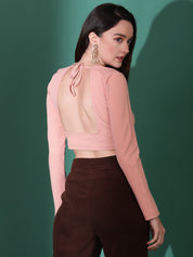 KOTTY Casual Solid Women Pink Top 