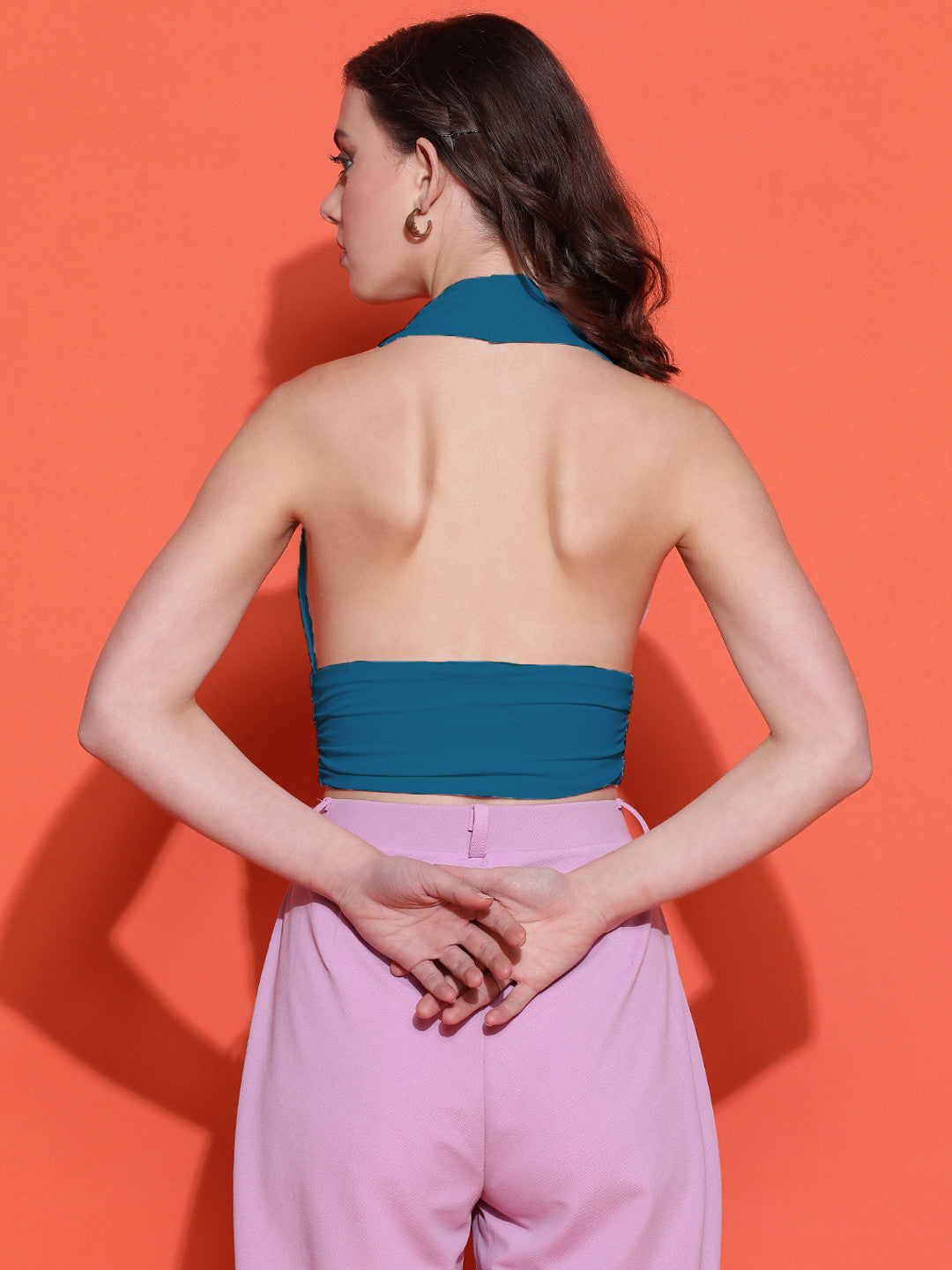 KOTTY Casual Solid Women Blue Top 