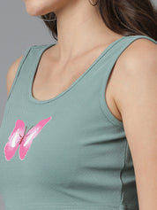KOTTY Casual Printed Women Grey Top 