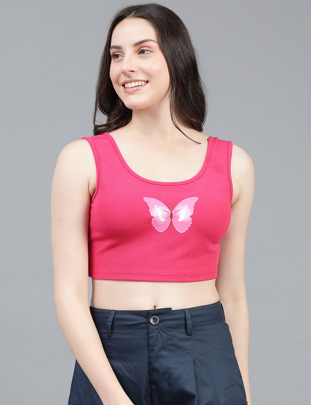 KOTTY Casual Printed Women Pink Top 