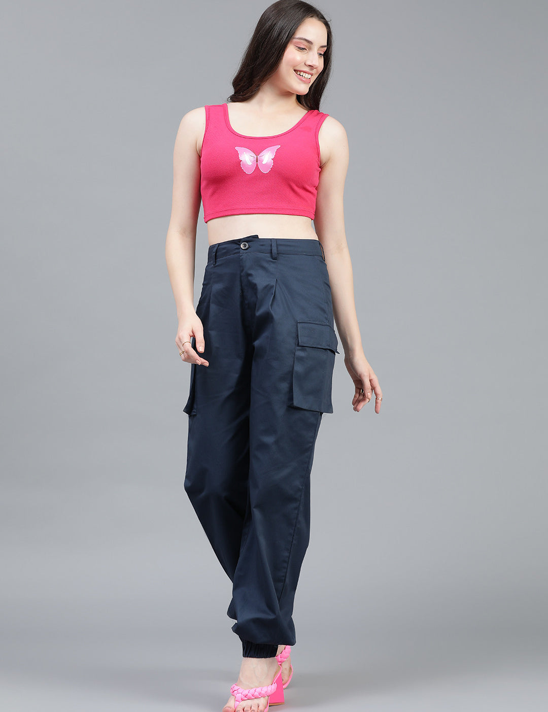 KOTTY Casual Printed Women Pink Top 