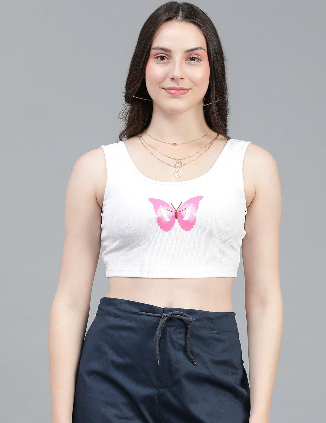 KOTTY Casual Printed Women White Top 