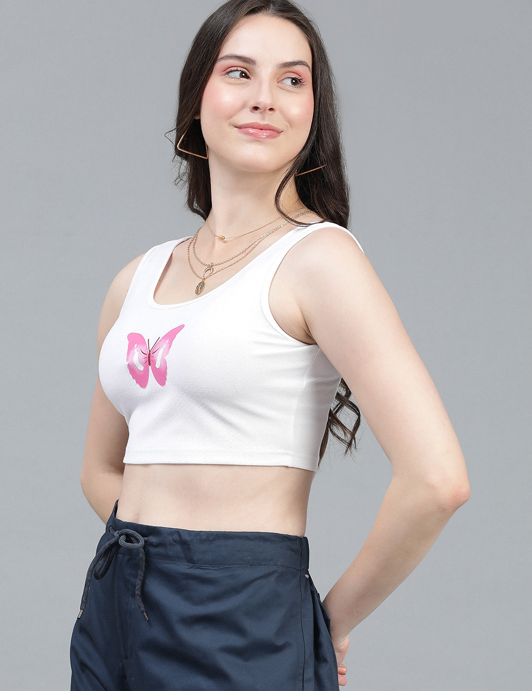 KOTTY Casual Printed Women White Top 