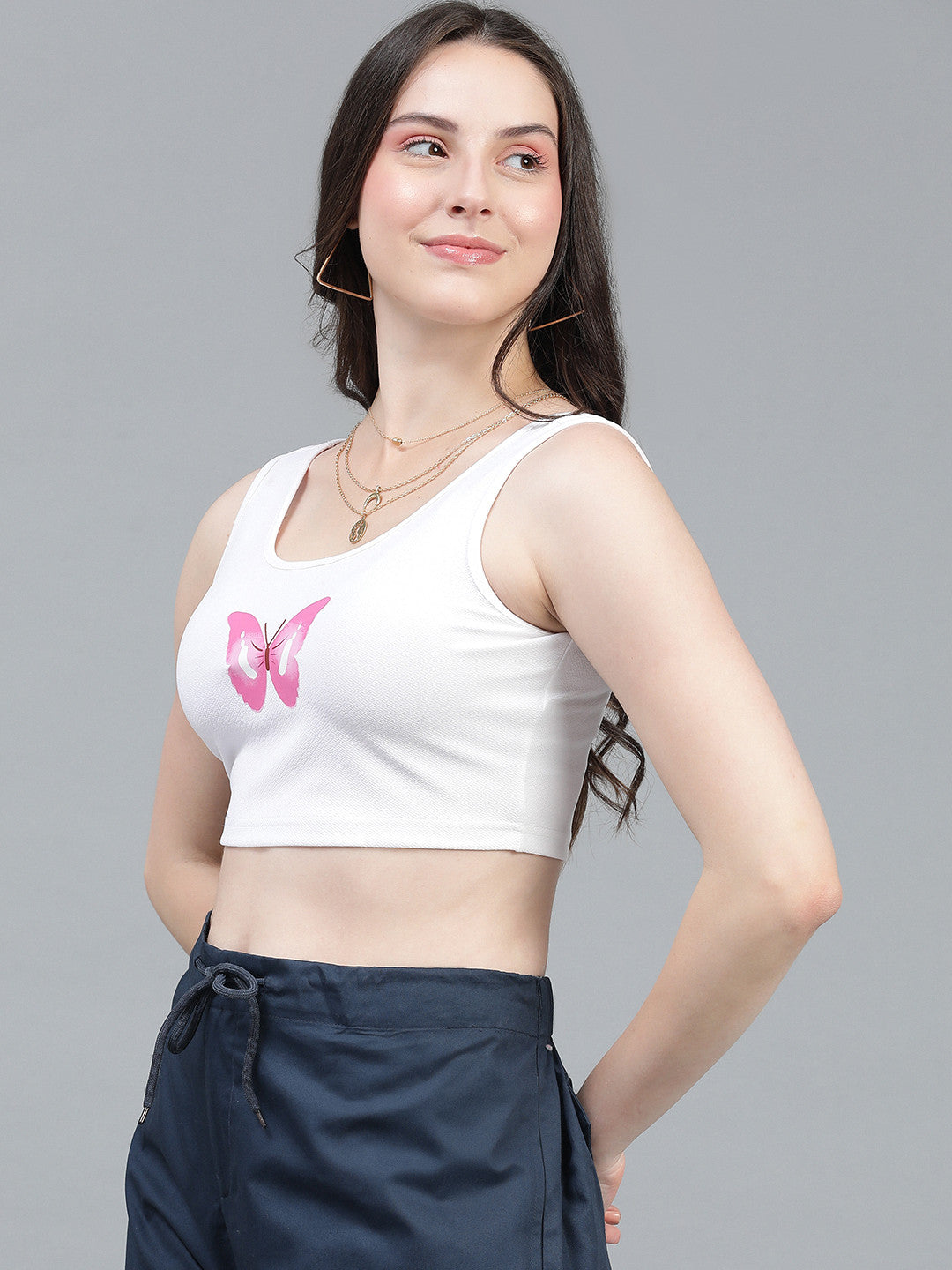 KOTTY Casual Printed Women White Top 