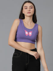KOTTY Casual Printed Women Purple Top 